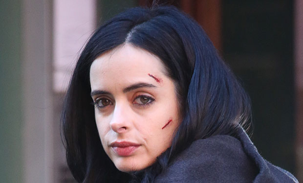 NEW YORK, NY - MARCH 24: Krysten Ritter seen filming " Aka Jessica Jones " on March 24 , 2015 in New York City. (Photo by Charles Bladen/GC Images)