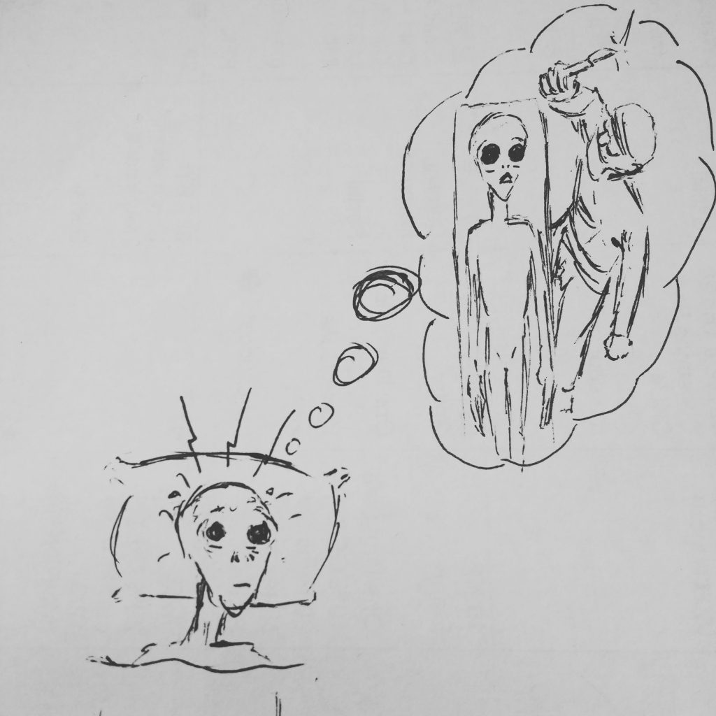 inktober 2018 Day7 – Insomnia Alien – Exhausted