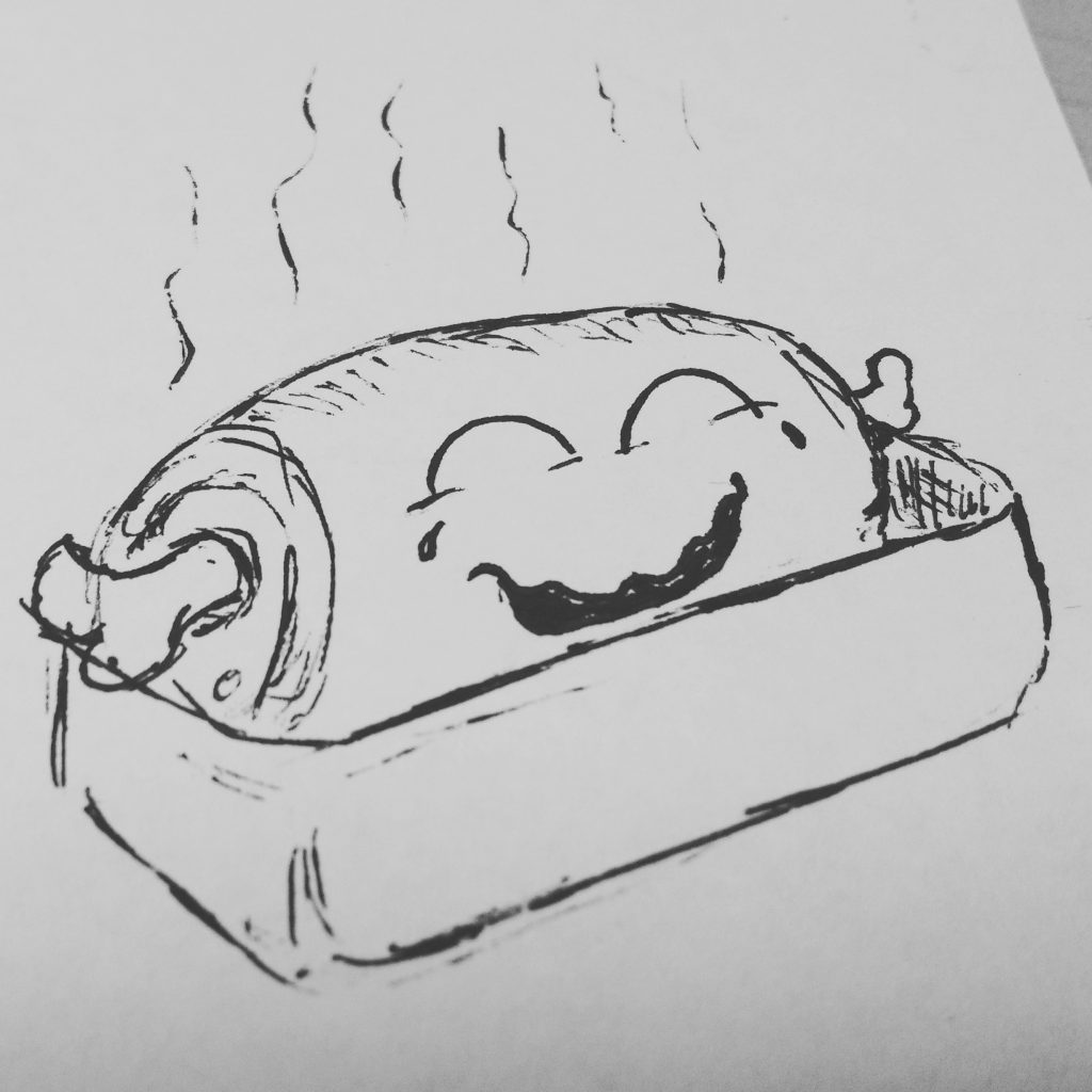 inktober 2018 Day8 – Day3 backlog – Euphoria Ham – roasted